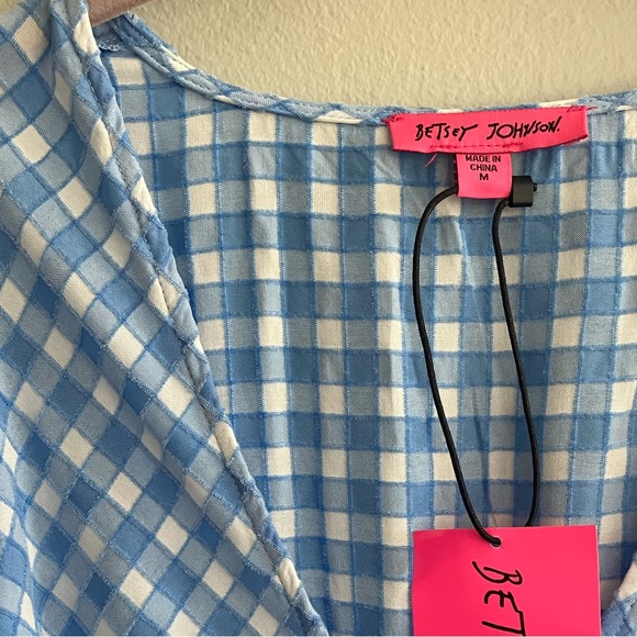 Betsy Johnson Blue Gingham Maxi Dress NWT - Picture 4 of 9